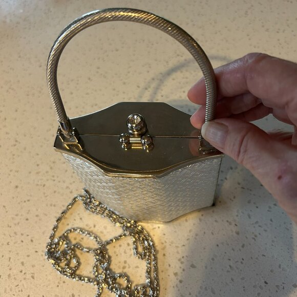 Vintage Silver Hard case evening Bag, - Picture 2 of 6